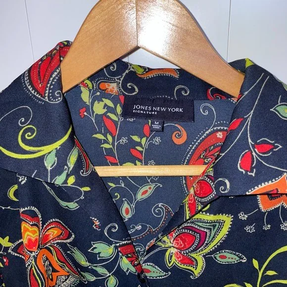Jones New York 70s Floral Blouse - Picture 3 of 4